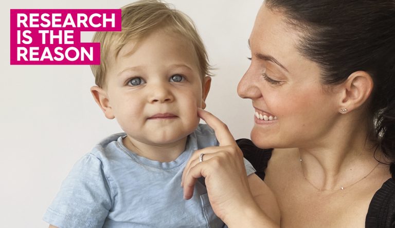 a close-up portrait of Samantha and her son Benjamin