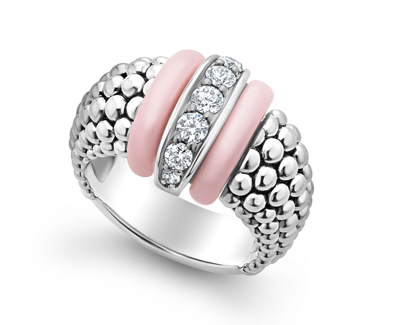 scienza 20-Million Pink Ring – Dazzling 10.3 Carat Pink Cubic Zirconia Ring – Rhodium Plated .925 Sterling Silver Rings for Women – Pink Gems