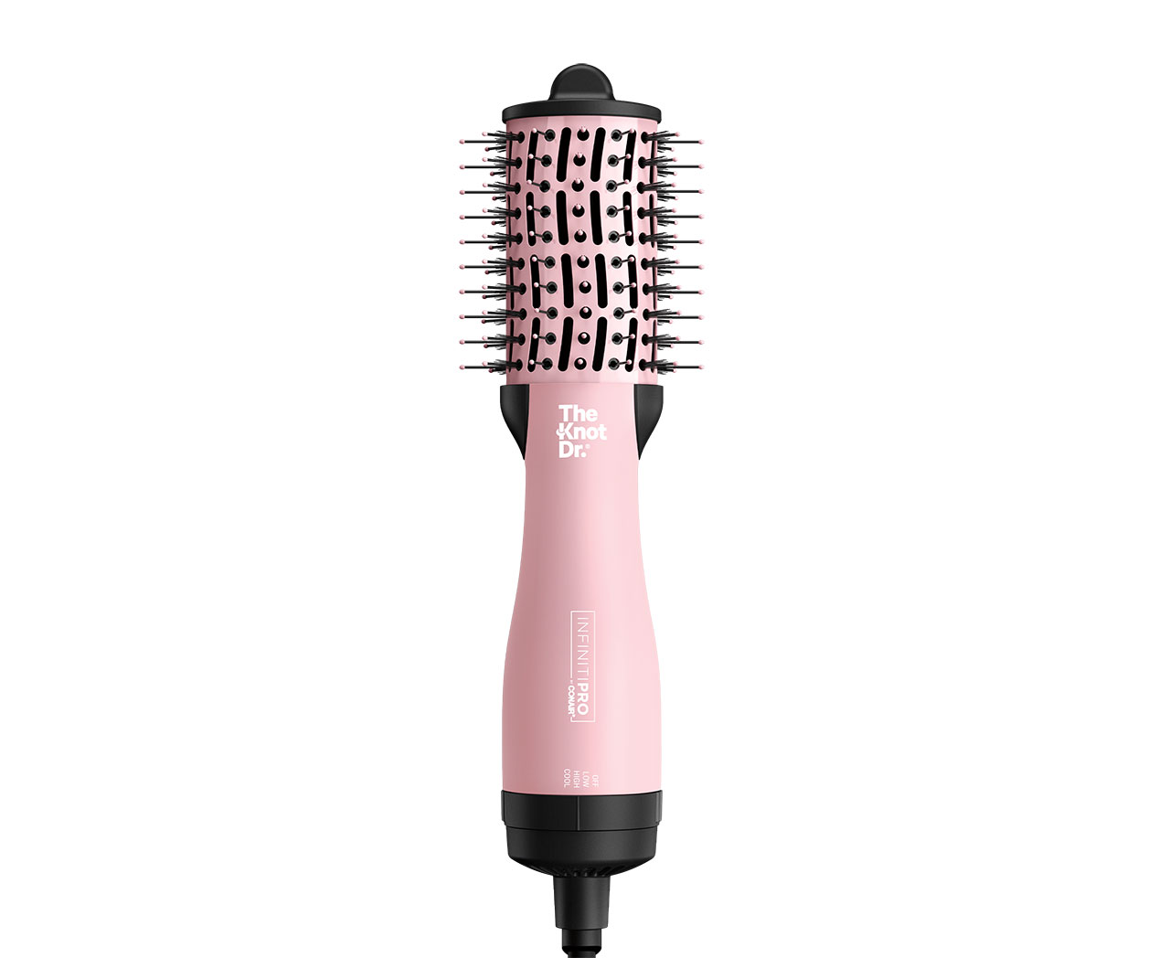 GEM Hot Air Brush, Hair Dryer Brush- Pink w Rose Malawi