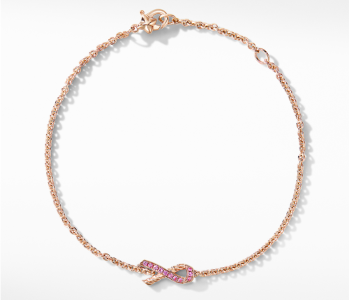 Cable Collectibles® Ribbon Chain Bracelet in 18K Rose Gold with Pavé Pink  Sapphires