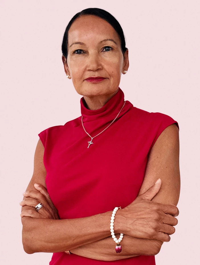 A woman her with arms crossed