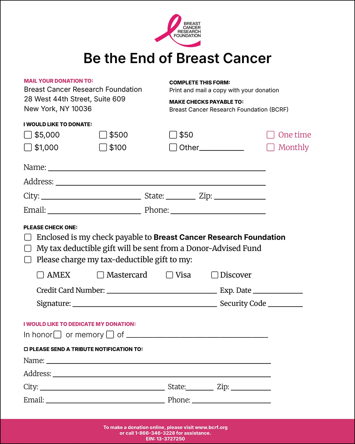 Download the Mail In Donation Form